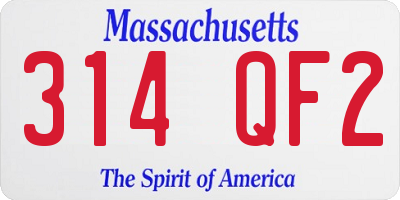 MA license plate 314QF2