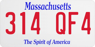 MA license plate 314QF4