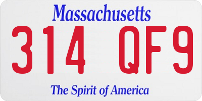 MA license plate 314QF9