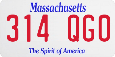 MA license plate 314QG0