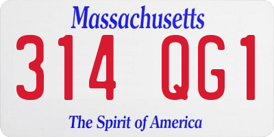 MA license plate 314QG1