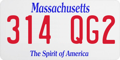 MA license plate 314QG2