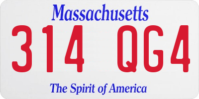 MA license plate 314QG4