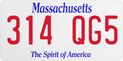 MA license plate 314QG5