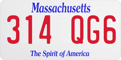 MA license plate 314QG6
