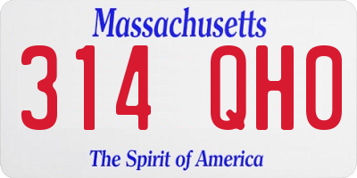 MA license plate 314QH0