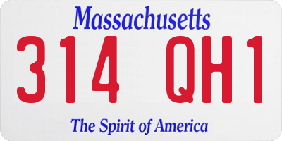 MA license plate 314QH1