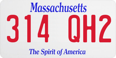 MA license plate 314QH2