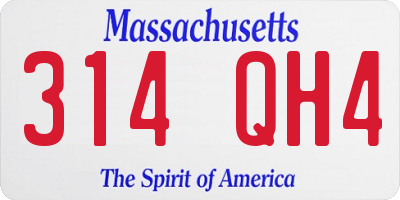 MA license plate 314QH4