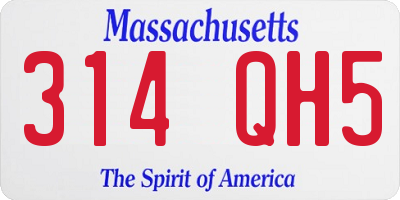 MA license plate 314QH5