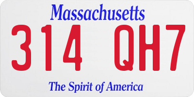 MA license plate 314QH7