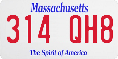 MA license plate 314QH8