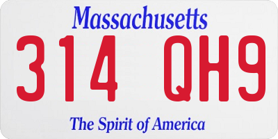 MA license plate 314QH9