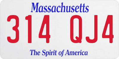 MA license plate 314QJ4