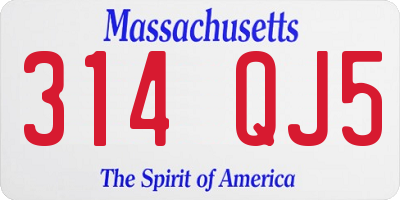 MA license plate 314QJ5