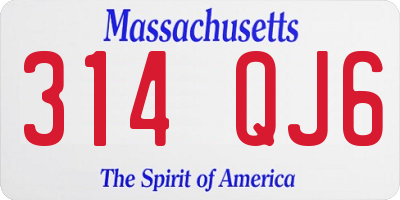 MA license plate 314QJ6