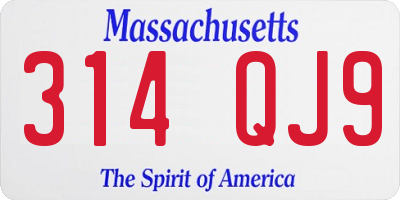 MA license plate 314QJ9