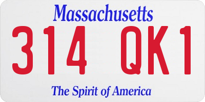 MA license plate 314QK1