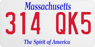 MA license plate 314QK5