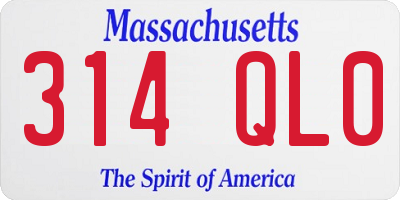 MA license plate 314QL0