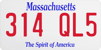 MA license plate 314QL5