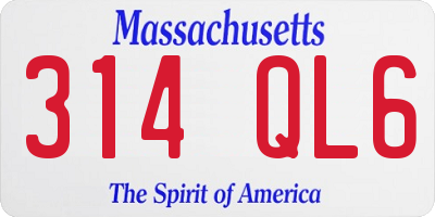 MA license plate 314QL6