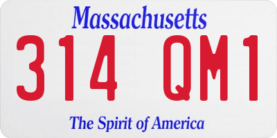 MA license plate 314QM1