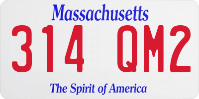 MA license plate 314QM2