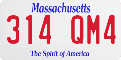 MA license plate 314QM4