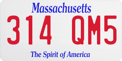 MA license plate 314QM5