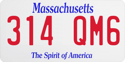 MA license plate 314QM6