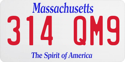MA license plate 314QM9