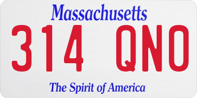 MA license plate 314QN0