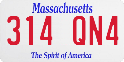 MA license plate 314QN4