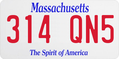 MA license plate 314QN5
