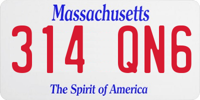 MA license plate 314QN6
