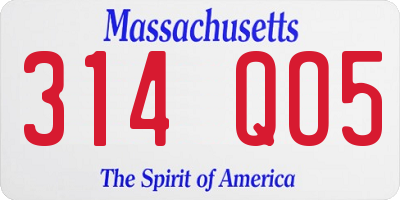 MA license plate 314QO5