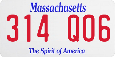 MA license plate 314QO6