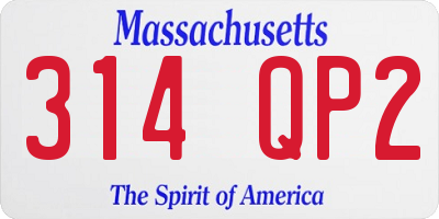 MA license plate 314QP2
