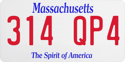 MA license plate 314QP4