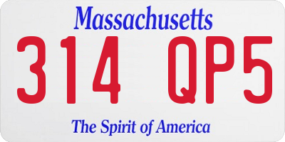 MA license plate 314QP5