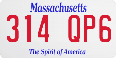 MA license plate 314QP6
