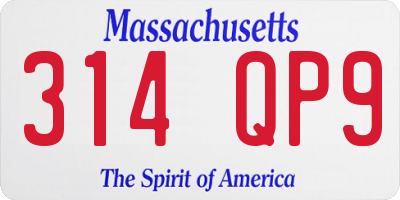 MA license plate 314QP9