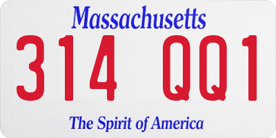 MA license plate 314QQ1