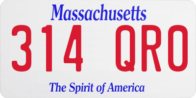 MA license plate 314QR0