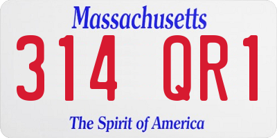 MA license plate 314QR1