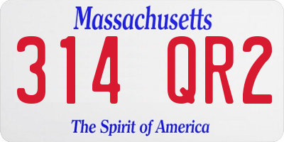 MA license plate 314QR2
