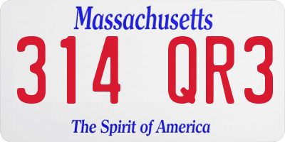 MA license plate 314QR3