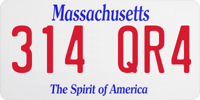 MA license plate 314QR4