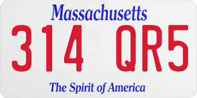 MA license plate 314QR5